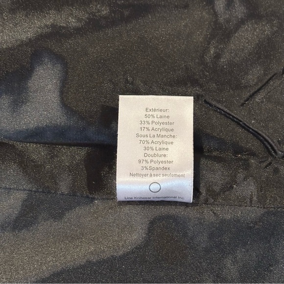 Line Blossom Wool Blend Jacket, Black Grey, Size Small, Classic Quiet Luxury - Picture 9 of 10